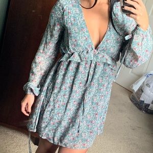 Misguided  flowered print babydoll dress